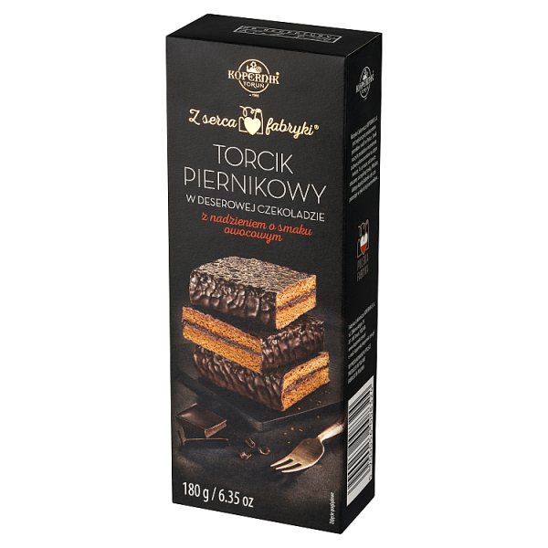 Kopernik Z serca fabryki Torcik piernikowy w deserowej czekoladzie nadzienie owocowe 180 g