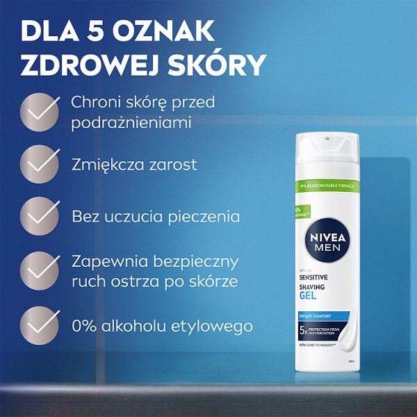 Nivea MEN Sensitive Łagodzący żel do golenia 200 ml