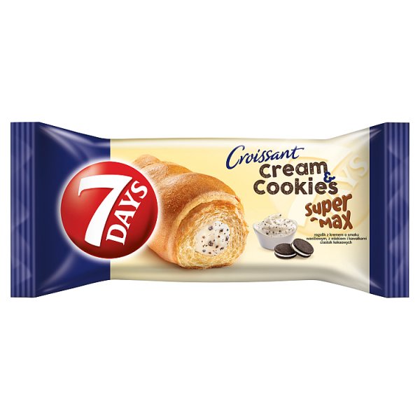 7Days Cream&amp;Cookies rogalik z nadzieniem o smaku waniliowym z kawałkami ciastek - 110 g