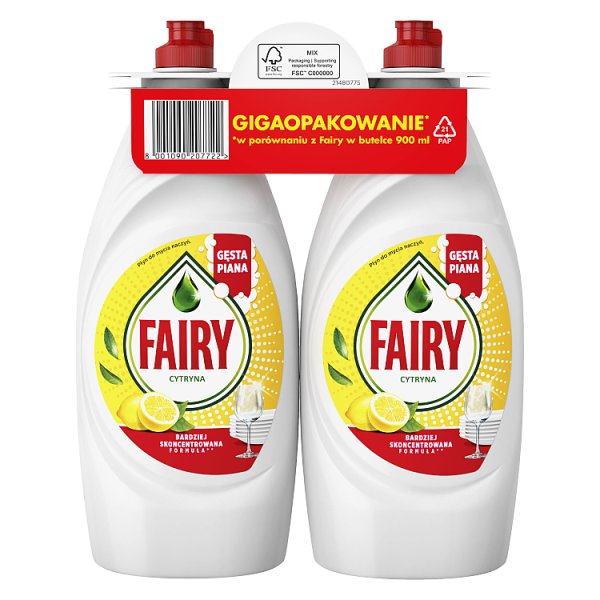 Fairy Original Cytryna Green Płyn Do Mycia Naczyń Z. Bez Namaczania, Bez Tłuszczu, Bez Problemu 1.8L