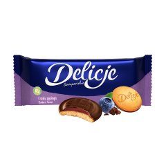 Delicje Szampańskie Biszkopty z galaretką o smaku jagodowym oblewane czekoladą 147 g