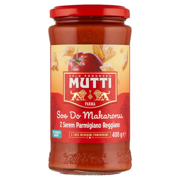 Mutti Sos pomidorowy do makaronu z serem Parmigiano Reggiano 400 g