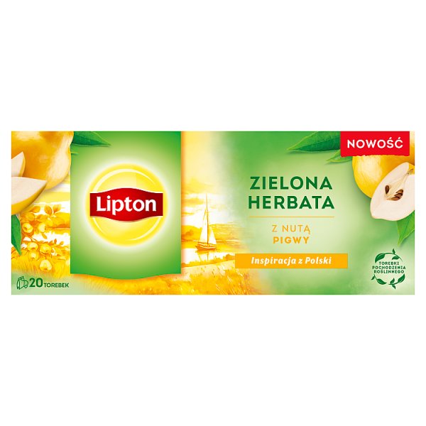 Lipton Zielona herbata z nutą pigwy 32 g (20 torebek)
