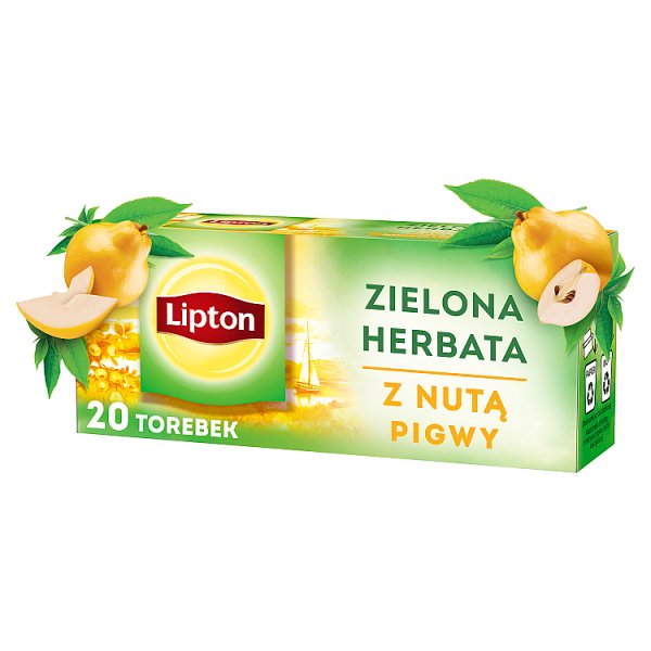 Lipton Zielona herbata z nutą pigwy 32 g (20 torebek)