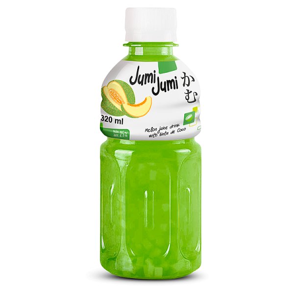 JumiJumi Napój melonowy z kawałkami galaretki kokosowej nata de coco 320 ml