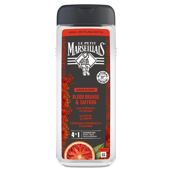 Le Petit Marseillais Żel pod prysznic dla mężczyzn czerwona pomarańcza &amp; szafran 400 ml