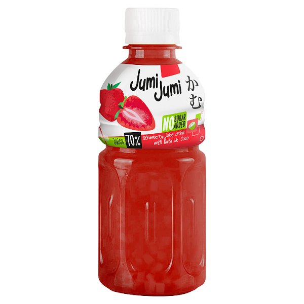 JumiJumi Napój truskawkowy z kawałkami galaretki kokosowej nata de coco 320 ml