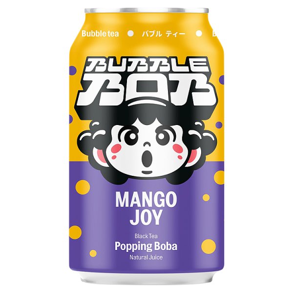Bubble Bob Mango Joy Napój z czarną herbatą sokiem z mango i pękającymi kuleczkami 330 ml