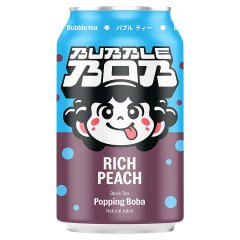 Bubble Bob Rich Peach Napój z czarną herbatą sokiem brzoskwiniowym i pękającymi kuleczkami 330 ml
