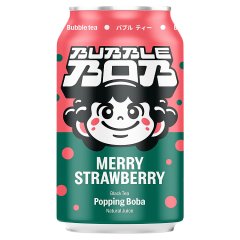 Bubble Bob Merry Strawberry Napój z czarną herbatą sokiem truskawkowym pękającymi kuleczkami 330 ml