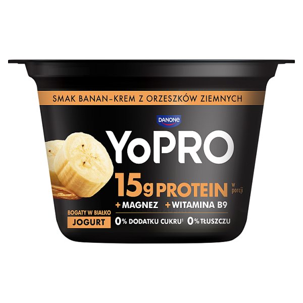 Danone YoPro Jogurt smak banan-krem z orzeszków ziemnych 160 g