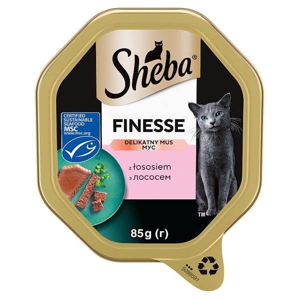 Sheba Finesse Mokra karma dla dorosłych kotów delikatny mus z łososiem 85 g