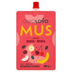 Owolovo Mus jabłko banan wiśnia 200 g
