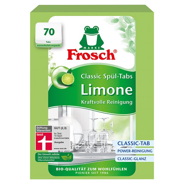 Frosch Limonkowe tabletki do zmywarki 1050 g (70 sztuk)
