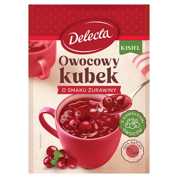 Delecta Owocowy kubek Kisiel o smaku żurawinowym 30 g