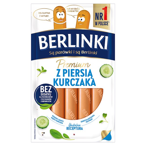 Berlinki Premium Kiełbasa z piersią kurczaka 225 g