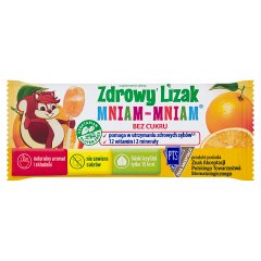 Zdrowy Lizak Mniam-Mniam Lizak bez cukru pomarańcza 6 g