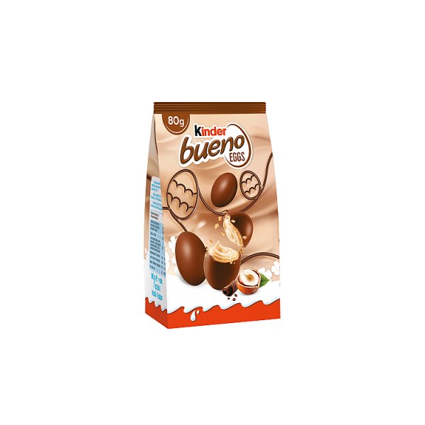 Kinder Bueno Eggs Chrupiący wafelek pokryty mleczną czekoladą z nadzieniem 80 g