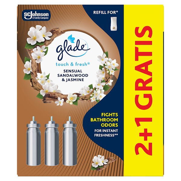 Glade Touch &amp; Fresh Sensual Sandalwood &amp; Jasmine Zapas do odświeżacza powietrza 30 ml (3 x 10 ml)