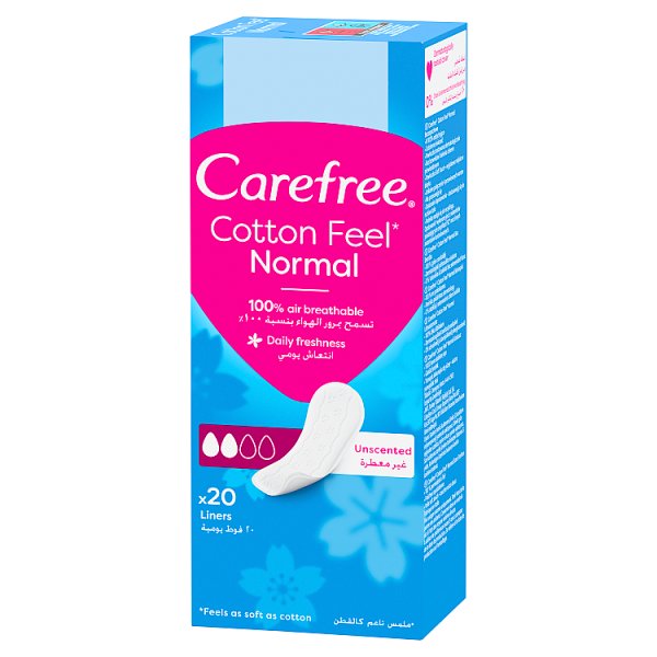 Carefree Cotton Feel Normal Wkładki higieniczne bezzapachowe 20 sztuk