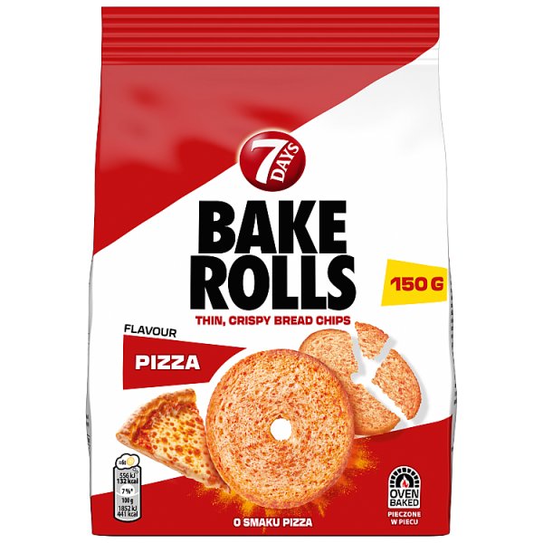 7Days Bake Rolls chipsy chlebowe o smaku pizzy - 150 g
