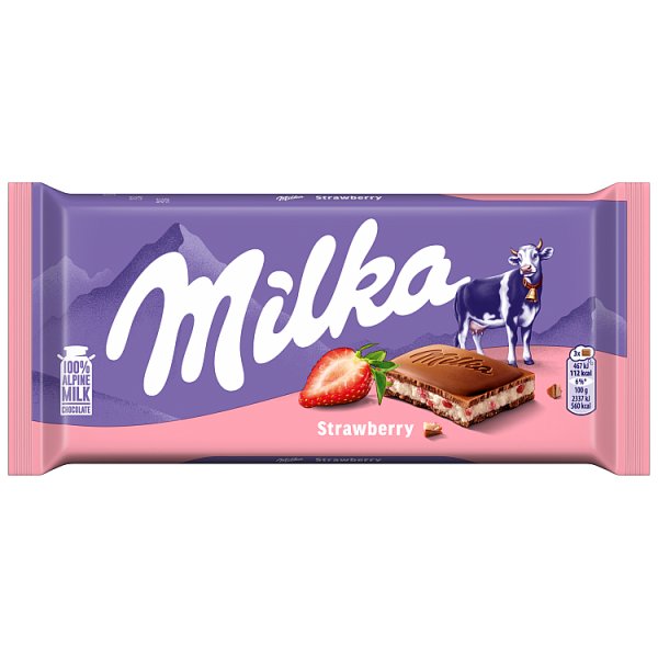 Milka Czekolada mleczna z nadzieniem o smaku truskawkowym 100 g