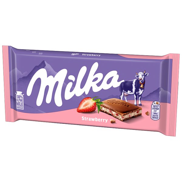 Milka Czekolada mleczna z nadzieniem o smaku truskawkowym 100 g