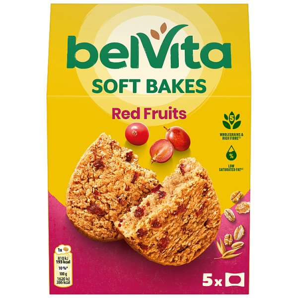 belVita soft bakes ciastka zbożowe z żurawiną i rodzynkami miękkie ciastka zbożowe - 250 g