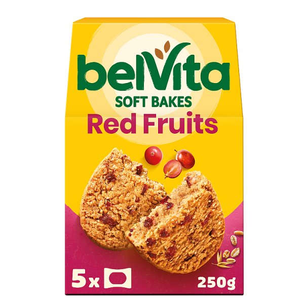 belVita soft bakes ciastka zbożowe z żurawiną i rodzynkami miękkie ciastka zbożowe - 250 g
