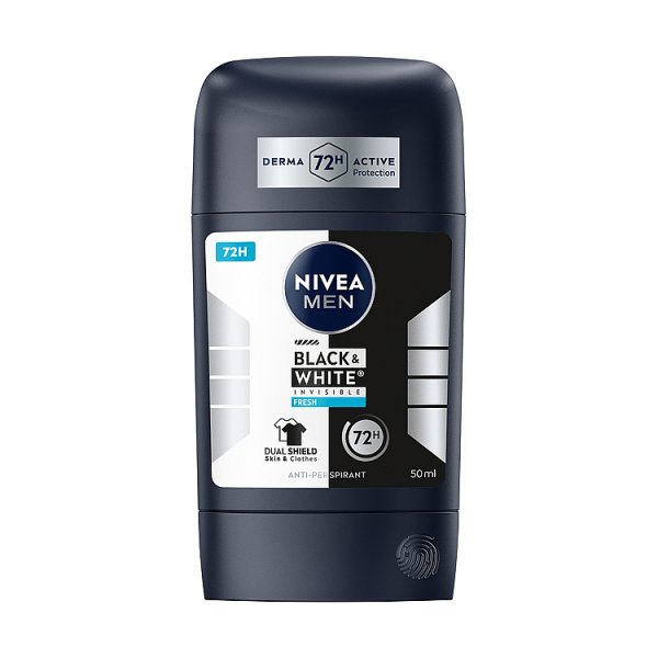 Nivea MEN Black &amp; White Invisible Fresh Antyperspirant w sztyfcie 50 ml