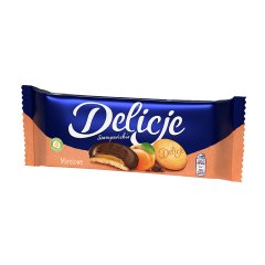 Delicje Szampańskie Biszkopty z galaretką morelową oblewane czekoladą 147 g