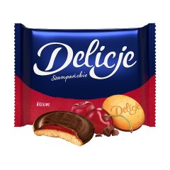 Delicje Szampańskie Biszkopty z galaretką wiśniową oblewane czekoladą 294 g