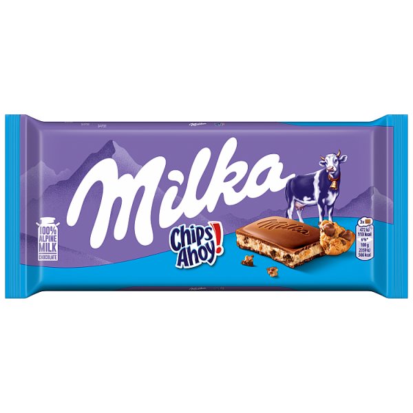 Milka Czekolada mleczna z nadzieniem mlecznym pokruszone kawałki herbatników z czekoladą 100 g