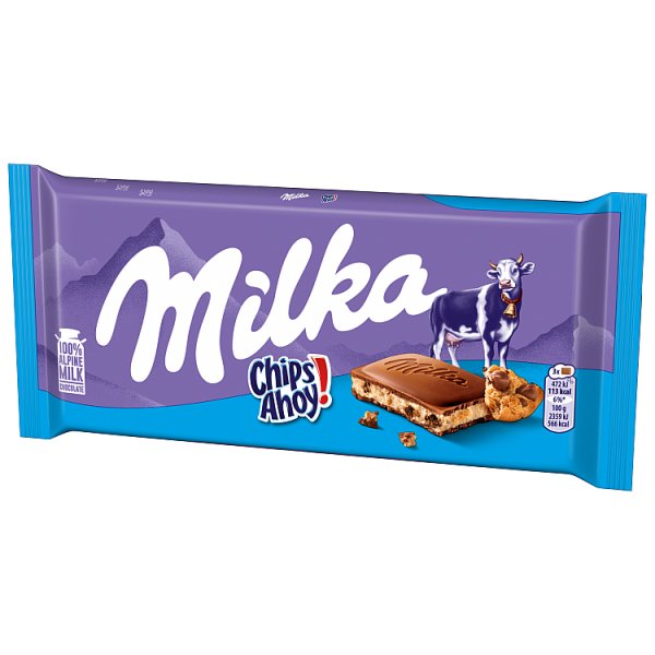 Milka Czekolada mleczna z nadzieniem mlecznym pokruszone kawałki herbatników z czekoladą 100 g