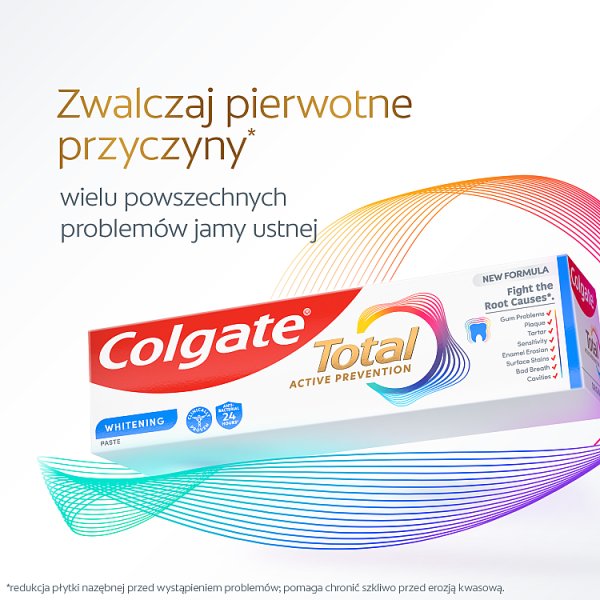 Colgate Total Whitening multiochronna pasta do zębów z fluorem, miętowa 75 ml