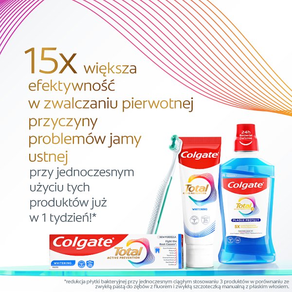 Colgate Total Whitening multiochronna pasta do zębów z fluorem, miętowa 75 ml