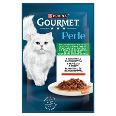 Gourmet Perle Karma dla kotów soczyste mini fileciki w sosie z warzywami z wołowiną i marchewką 85 g
