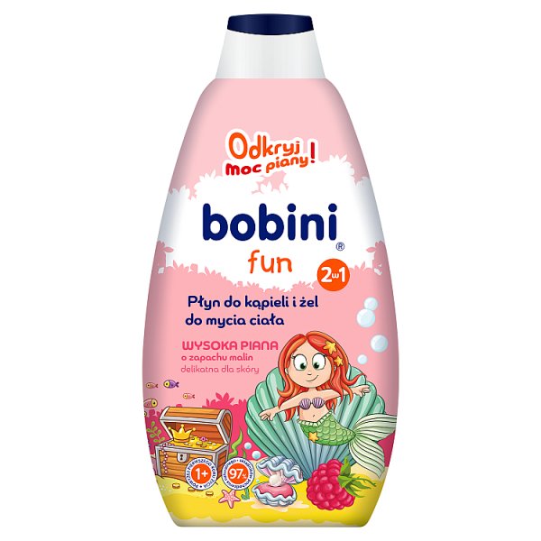 bobini Fun Płyn do kąpieli i żel do mycia ciała o zapachu malin 500 ml