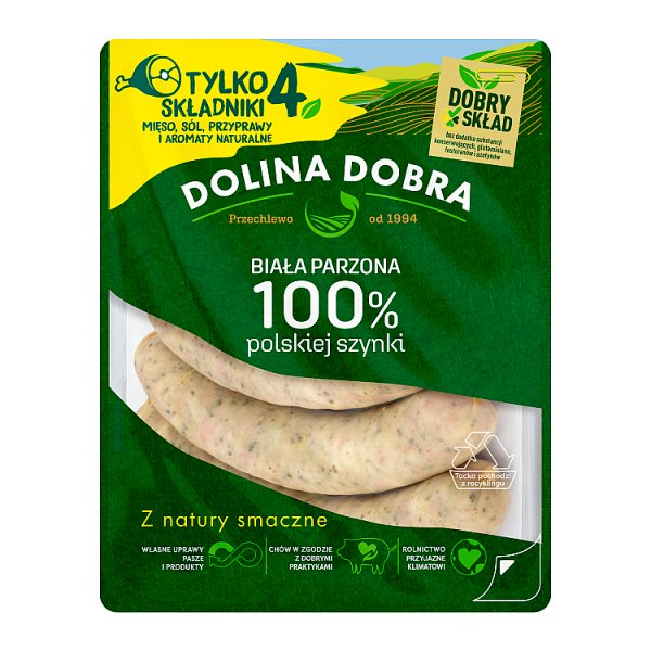 Dolina Dobra Kiełbasa biała parzona 375 g