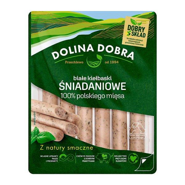 Dolina Dobra Białe kiełbaski śniadaniowe 200 g