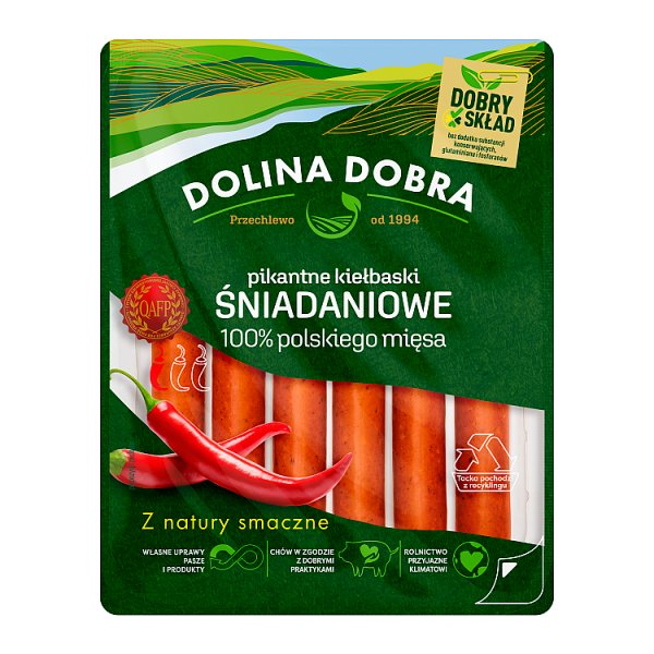 Dolina Dobra Pikantne kiełbaski śniadaniowe 200 g