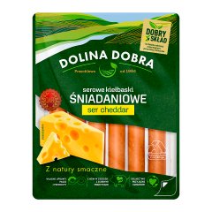 Dolina Dobra Serowe kiełbaski śniadaniowe ser cheddar 200 g