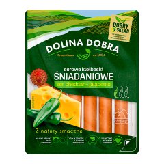Dolina Dobra Serowe kiełbaski śniadaniowe ser cheddar + jalapenio 200 g