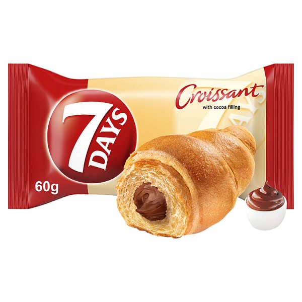 7Days Croissant rogalik z ciasta francuskiego z nadzieniem kakaowym - 60 g