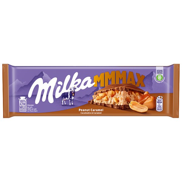 Milka Mmmax Czekolada mleczna z orzeszkami ziemnymi w nadzieniu karmelowym 276 g