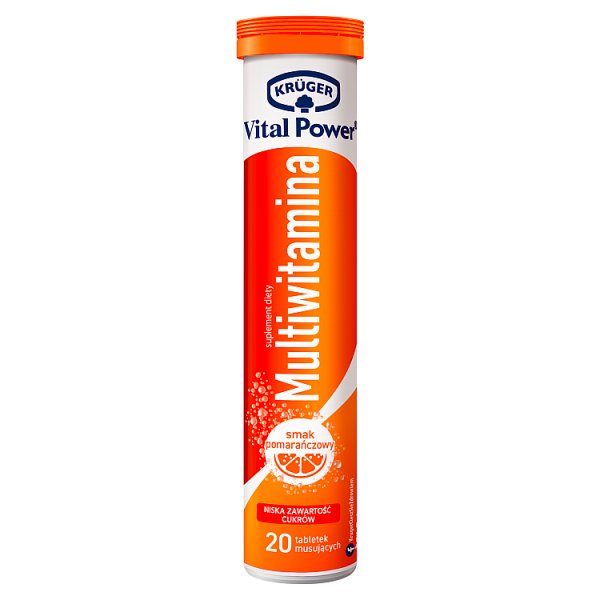 Krüger Vital Power Multiwitamina smak pomarańczowy 90 g (20 sztuk)