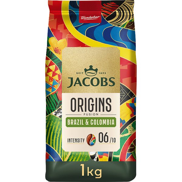 Jacobs Origins Fusion Brazil &amp; Colombia Kawa ziarnista palona 1000 g