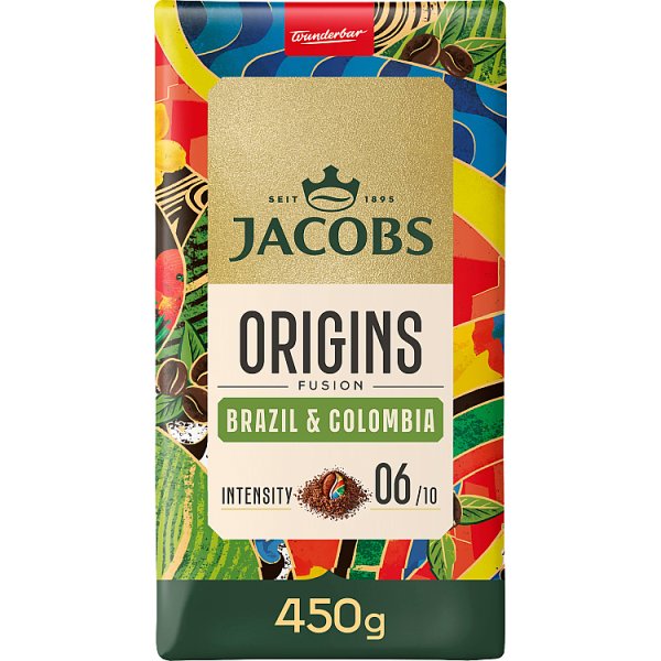 Jacobs Origins Fusion Brazil &amp; Colombia Kawa mielona 450 g