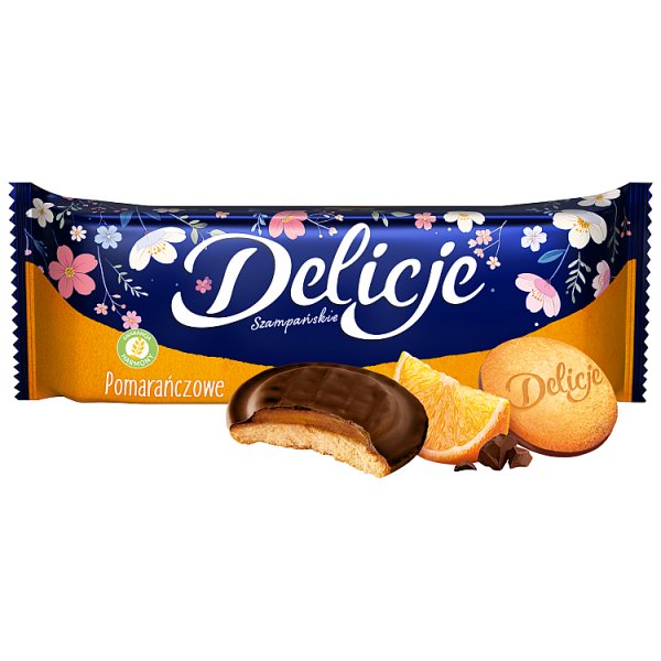 Delicje Szampańskie Biszkopty z galaretką pomarańczową oblewane czekoladą 147 g