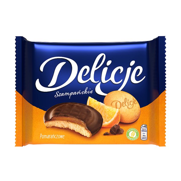 Delicje Szampańskie Biszkopty z galaretką pomarańczową oblewane czekoladą 294 g